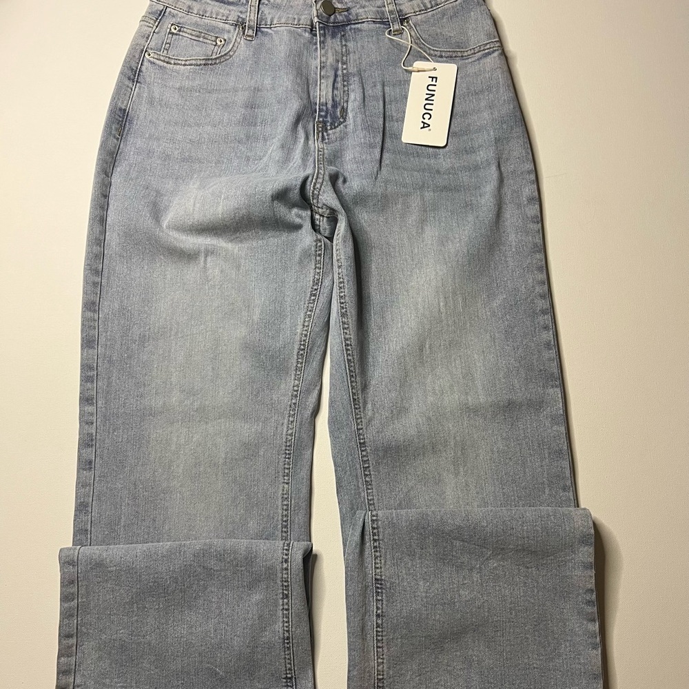 NWT Women's Funuca High Waist Stretch Mom Jeans Size 10/30x28" Inseam (Z) - Picture 2 of 9